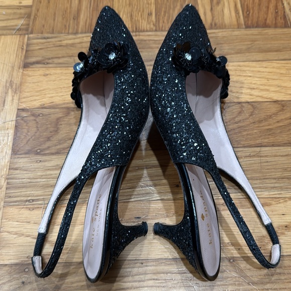Kate Spade Olima Slingback Kitten Heel Sparkle Shoes - Picture 8 of 10